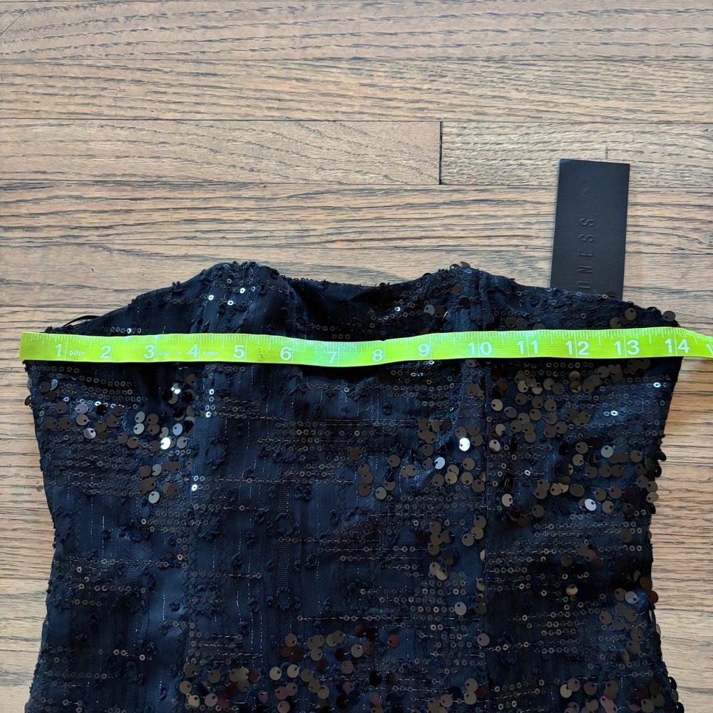 Lioness Shes All That Strapless Top Onyx Black Sequin Corset NWT Size S - Picture 4 of 8